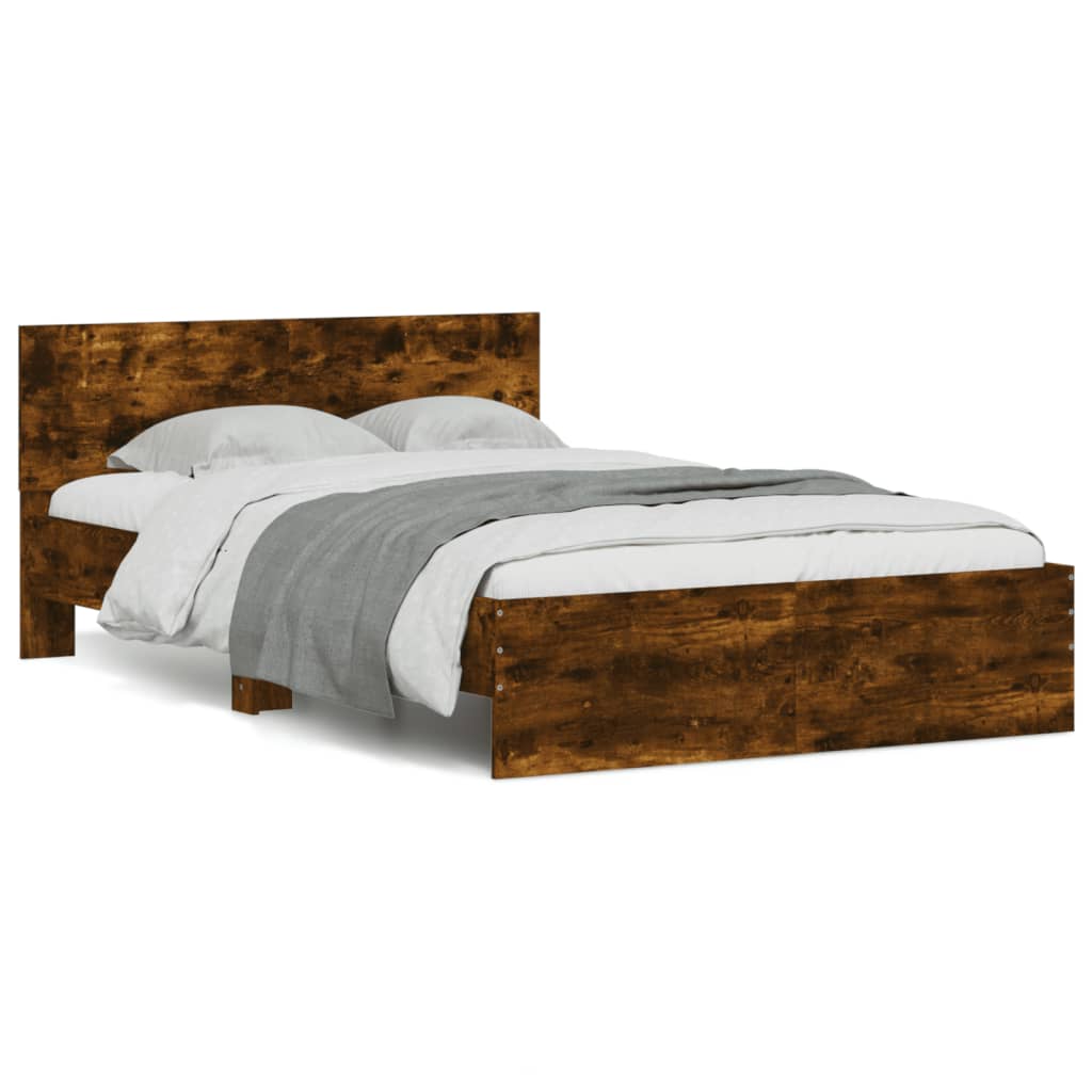 Bed Frame | Smoked Oak | Engineered Wood | 135x190 cm Double | Modern