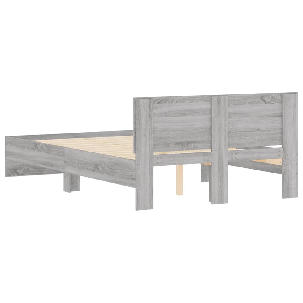 Bed Frame | Grey Sonoma | Engineered wood and plywood | Double