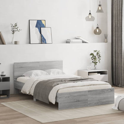 Bed Frame | Grey Sonoma | Engineered wood and plywood | Double