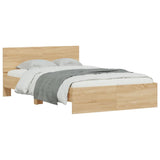 Bed Frame with Headboard Sonoma Oak 120x190 cm Small Double