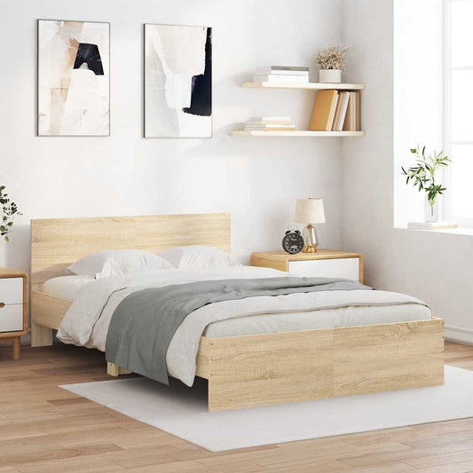 Bed Frame without Mattress Sonoma Oak 120x190 cm Small Double