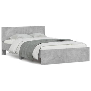 Bed Frame with Headboard Concrete Grey 120x190 cm Small Double