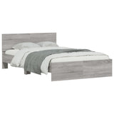 Bed Frame with Headboard Grey Sonoma 120x190 cm Small Double