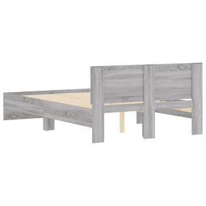 Bed Frame with Headboard Grey Sonoma 120x190 cm Small Double