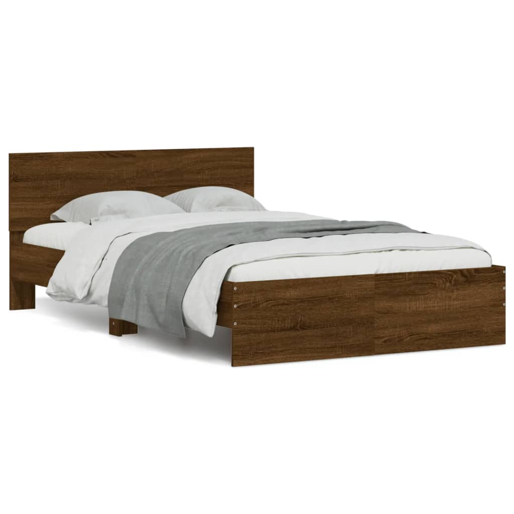 Bed Frame | Brown Oak | Engineered wood, Plywood | Small Double | Modern