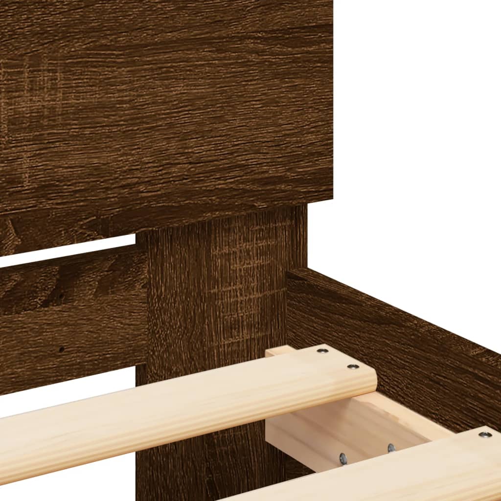 Bed Frame | Brown Oak | Engineered wood, Plywood | Small Double | Modern