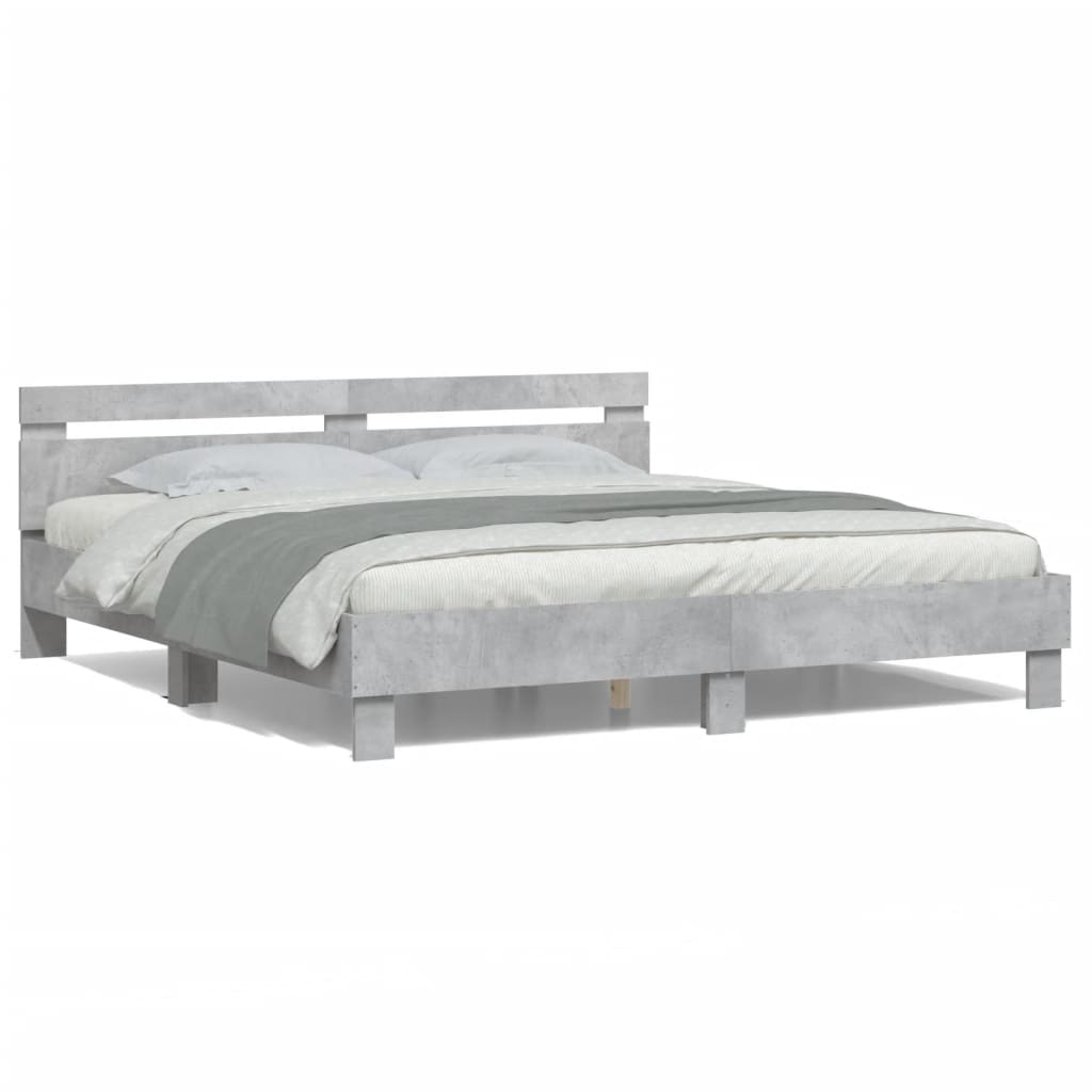 Bed Frame | Concrete grey | Engineered wood, plywood | Double | Bed Frame