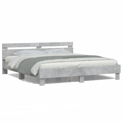 Bed Frame | Concrete grey | Engineered wood, plywood | Double | Bed Frame