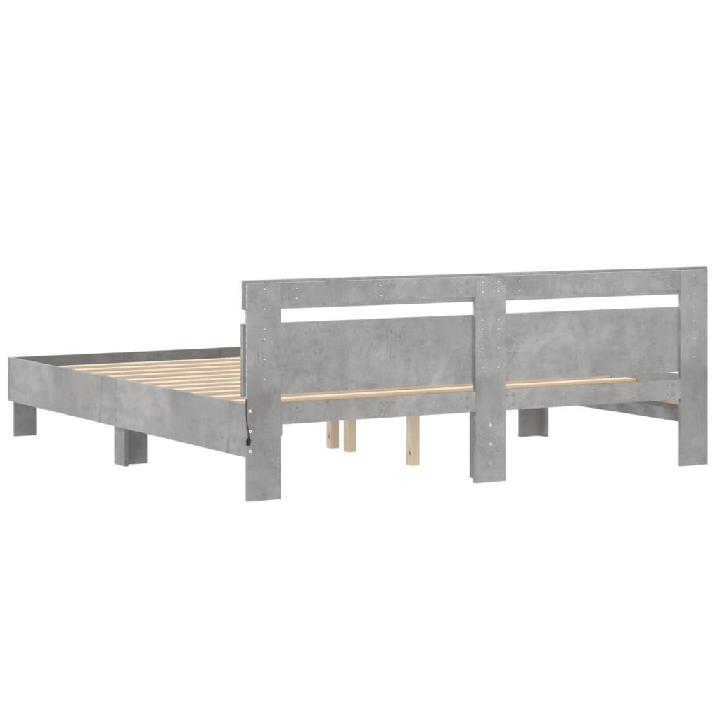 Bed Frame | Concrete grey | Engineered wood, plywood | Double | Bed Frame
