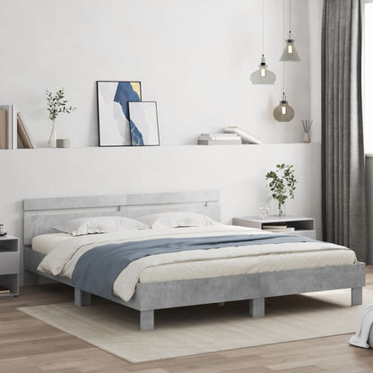 Bed Frame | Concrete grey | Engineered wood, plywood | Double | Bed Frame