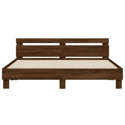 Bed Frame | Brown Oak | Engineered wood | Double | Bed Frame