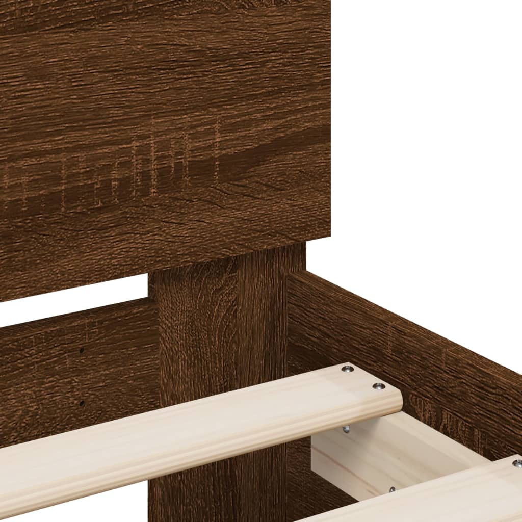 Bed Frame | Brown Oak | Engineered wood | Double | Bed Frame