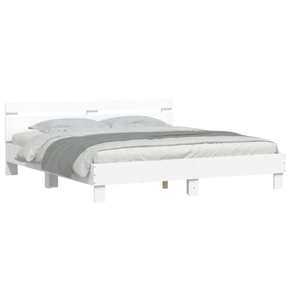 Bed Frame | White | Engineered wood | King | Bed Frame | Rectangular