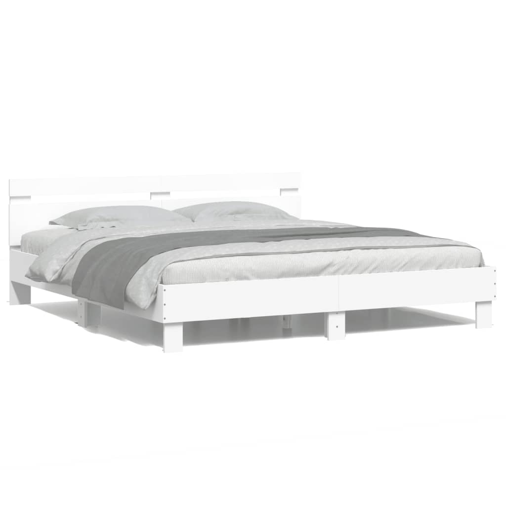 Bed Frame | White | Engineered wood | King | Bed Frame | Rectangular