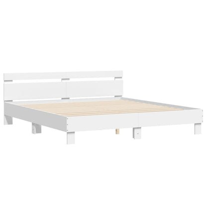 Bed Frame | White | Engineered wood | King | Bed Frame | Rectangular