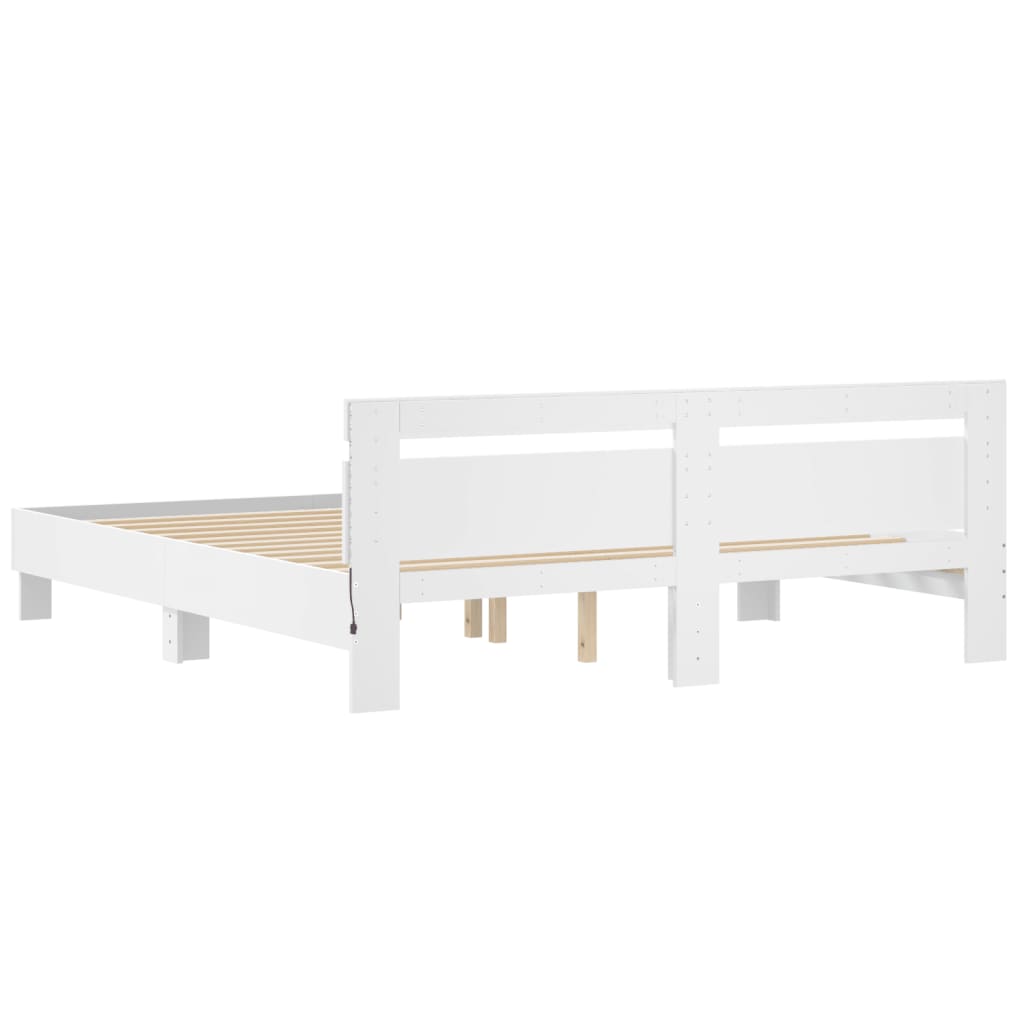 Bed Frame | White | Engineered wood | King | Bed Frame | Rectangular