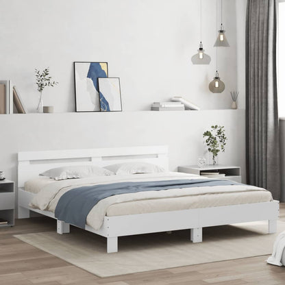 Bed Frame | White | Engineered wood | King | Bed Frame | Rectangular