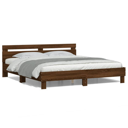 Bed Frame | Brown Oak | Engineered Wood | Super King | Bed Frame