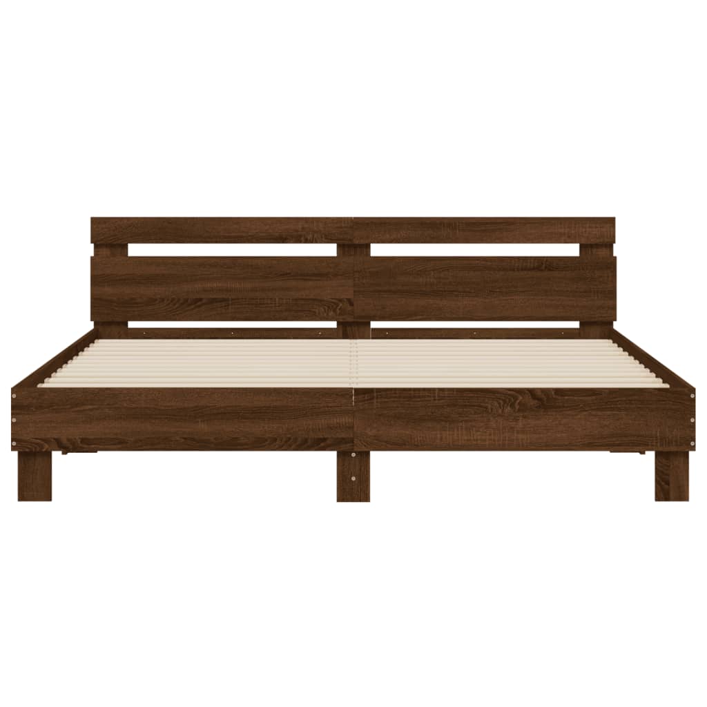 Bed Frame | Brown Oak | Engineered Wood | Super King | Bed Frame