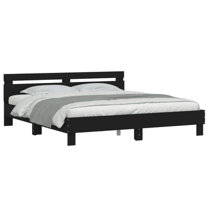 Bed Frame | Black | Engineered wood | 160 x 200 cm | Bed Frame