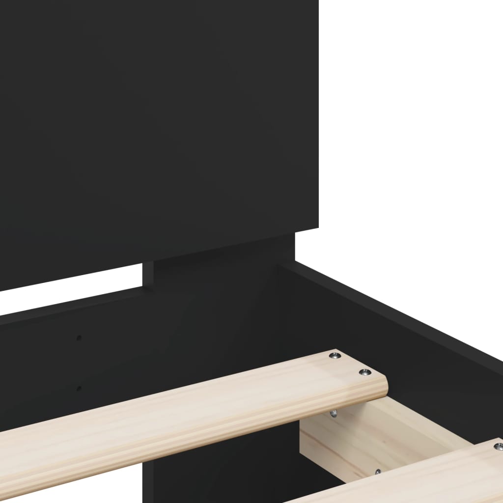 Bed Frame | Black | Engineered wood | 160 x 200 cm | Bed Frame