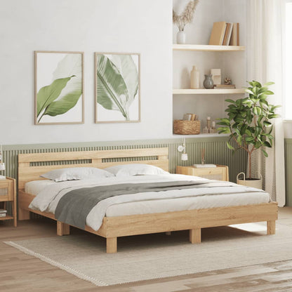 Bed Frame | Sonoma oak | Engineered wood | 160x200 cm mattress size