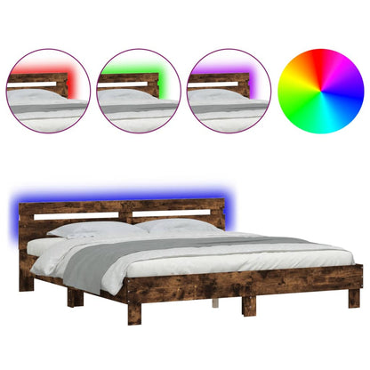 Bed Frame | Smoked Oak | Engineered wood, Plywood | Double | Bed Frame