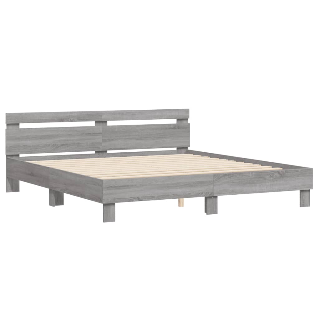 Bed Frame | Grey Sonoma | Engineered wood, Plywood | 160x200 cm