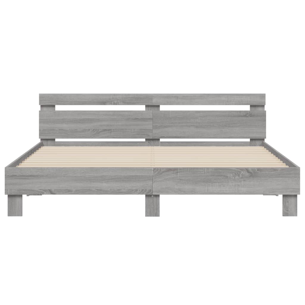Bed Frame | Grey Sonoma | Engineered wood, Plywood | 160x200 cm
