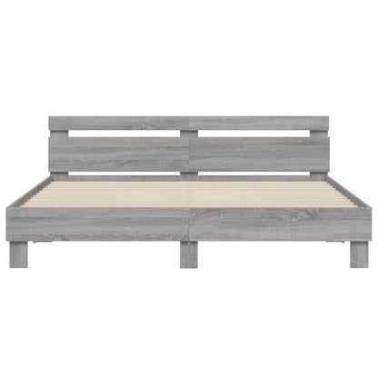 Bed Frame | Grey Sonoma | Engineered wood, Plywood | 160x200 cm