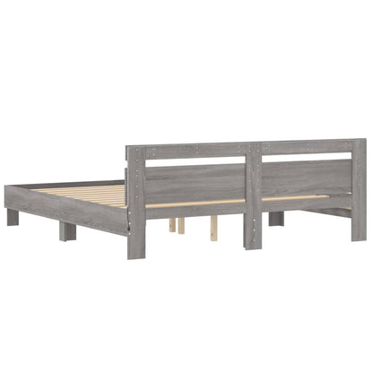 Bed Frame | Grey Sonoma | Engineered wood, Plywood | 160x200 cm