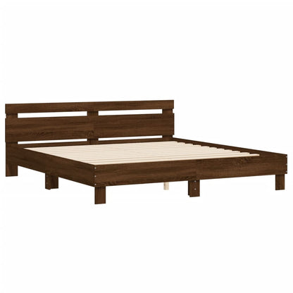 Bed Frame | Brown Oak | Engineered wood | Double | Bed Frame