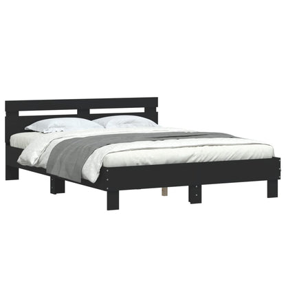 Bed Frame | Black | Engineered wood and Plywood | Double | Bed Frame