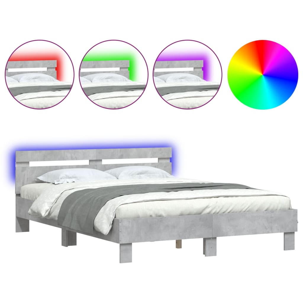 Bed Frame | Concrete grey | Engineered wood, Plywood | Double | Bed Frame