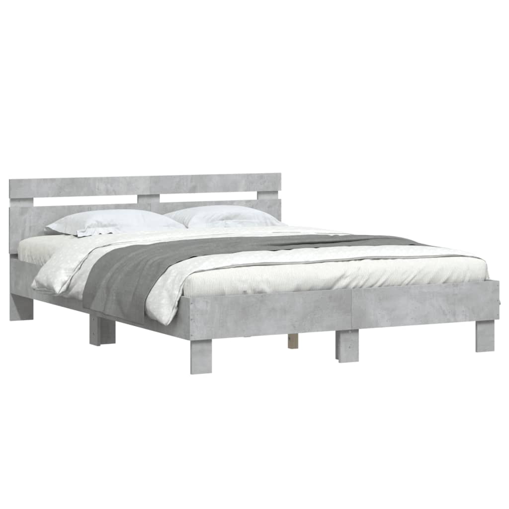 Bed Frame | Concrete grey | Engineered wood, Plywood | Double | Bed Frame