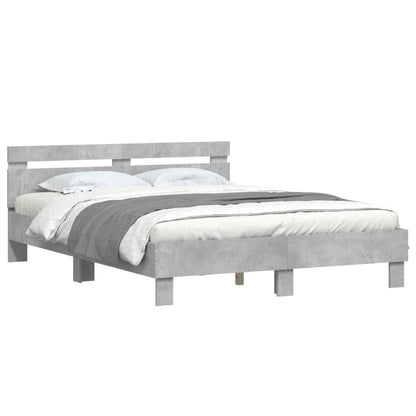 Bed Frame | Concrete grey | Engineered wood, Plywood | Double | Bed Frame