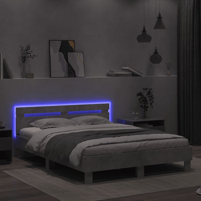 Bed Frame | Concrete grey | Engineered wood, Plywood | Double | Bed Frame