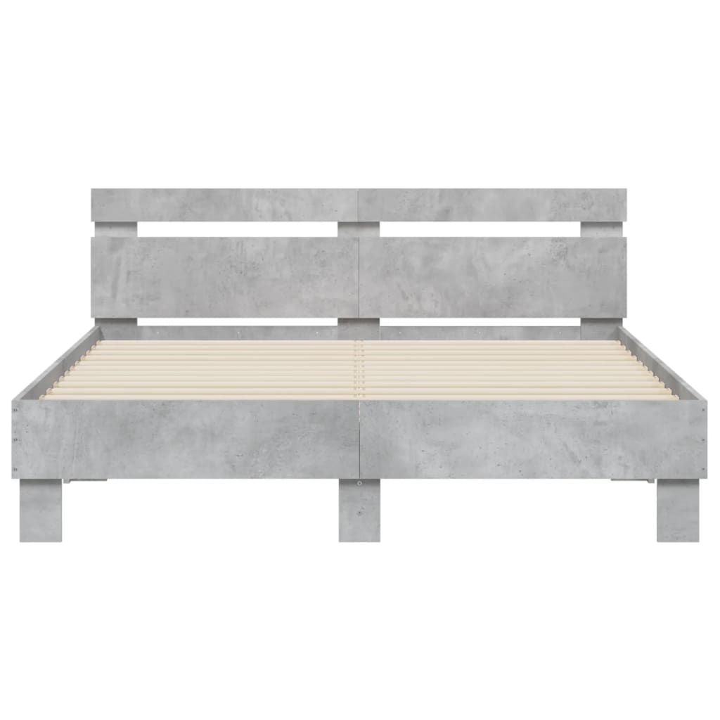Bed Frame | Concrete grey | Engineered wood, Plywood | Double | Bed Frame