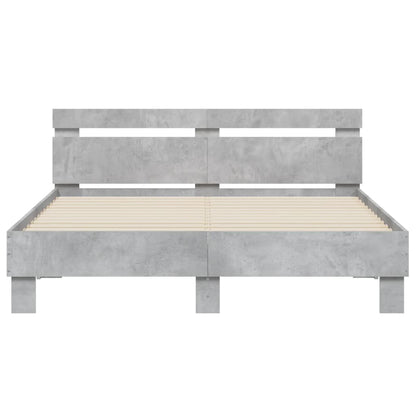 Bed Frame | Concrete grey | Engineered wood, Plywood | Double | Bed Frame