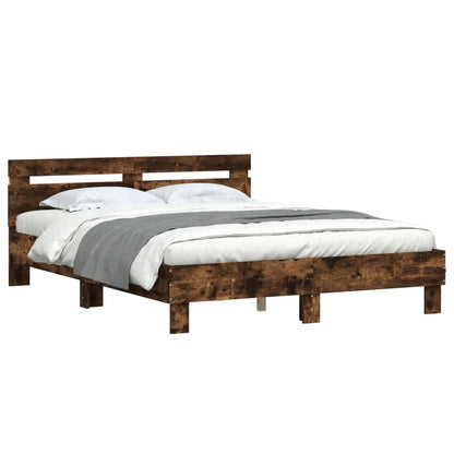 Bed Frame | Smoked Oak | Engineered wood & Plywood | Double | Bed Frame