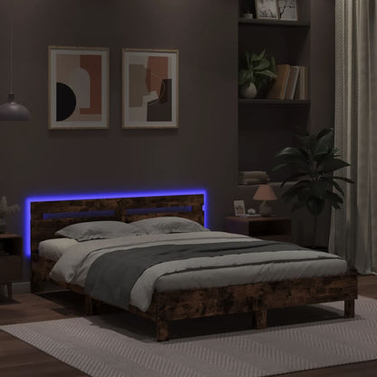 Bed Frame | Smoked Oak | Engineered wood & Plywood | Double | Bed Frame