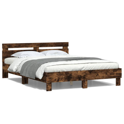 Bed Frame | Smoked Oak | Engineered wood & Plywood | Double | Bed Frame