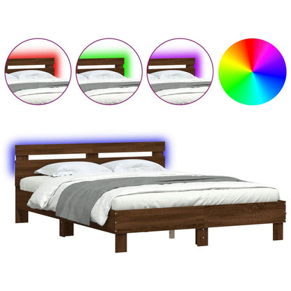 Bed Frame | Brown Oak | Engineered Wood | Double | Bed Frame