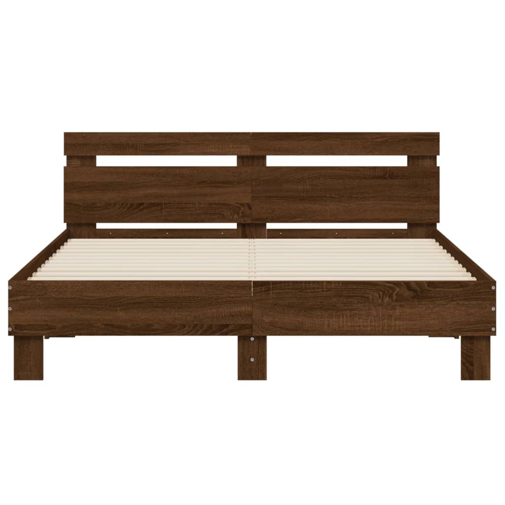 Bed Frame | Brown Oak | Engineered Wood | Double | Bed Frame
