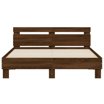 Bed Frame | Brown Oak | Engineered Wood | Double | Bed Frame
