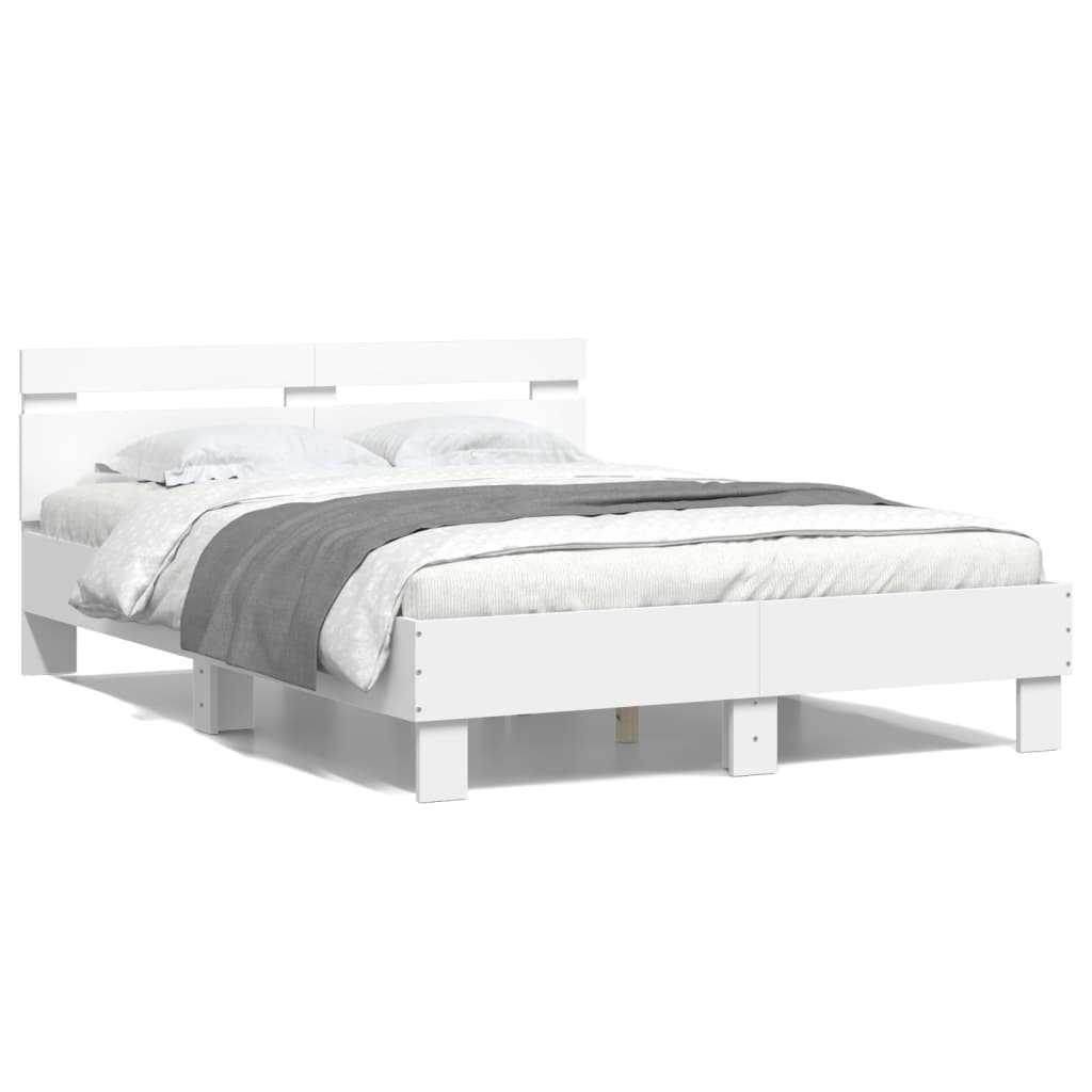 Bed Frame | White | Engineered wood | Double | Bed Frame | Rectangular
