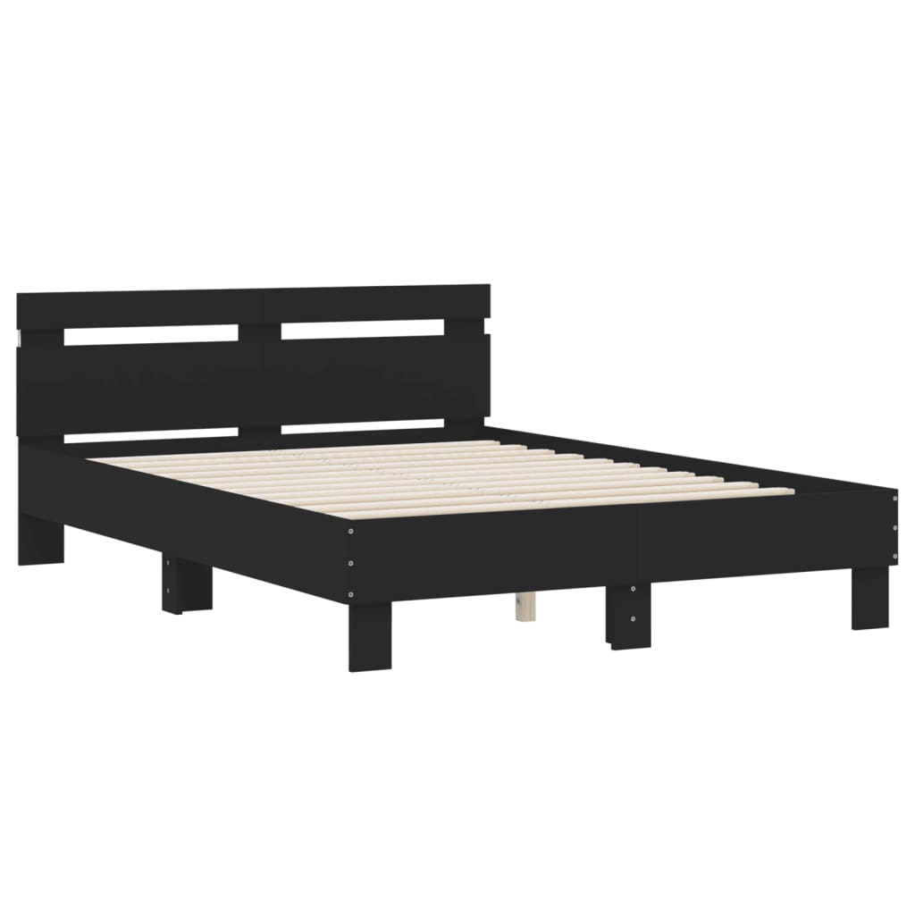 Bed Frame | Black | Engineered wood and plywood | 120x200 cm | Bed Frame