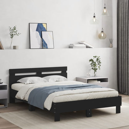 Bed Frame | Black | Engineered wood and plywood | 120x200 cm | Bed Frame