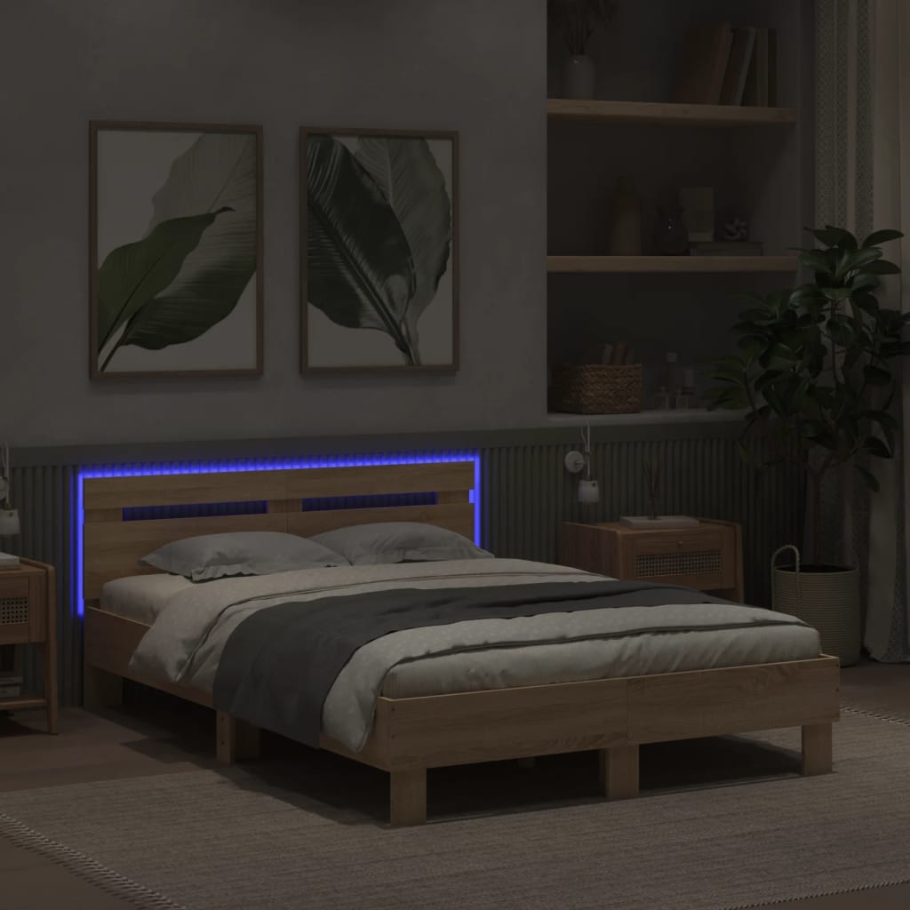 Bed Frame | Sonoma oak | Engineered wood | Double | Bed Frame