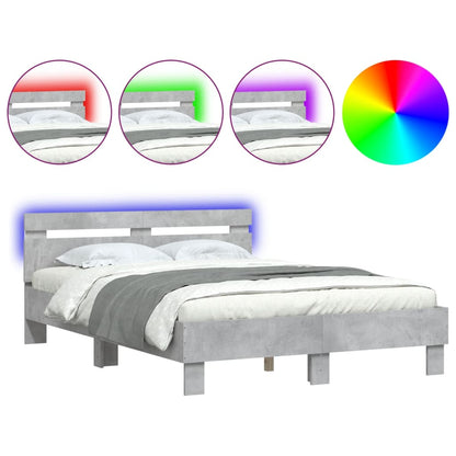 Bed Frame | Concrete Grey | Engineered Wood | Double | Bed Frame